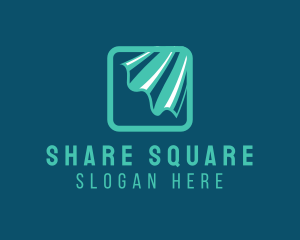 Square Curtain Wave logo design