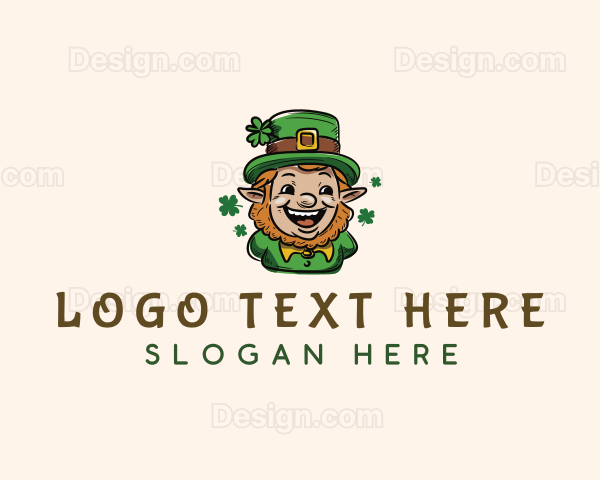 Irish Leprechaun Clover Logo