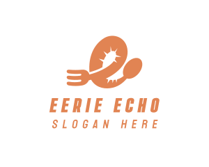 Spoon Fork Letter E logo design