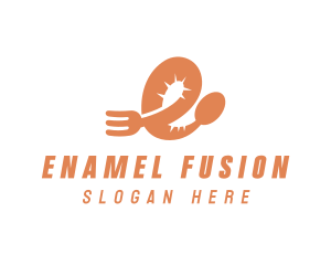 Spoon Fork Letter E logo design