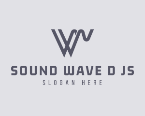 Cyber Wave Letter W logo design