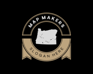 Oregon State Map logo design