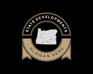 Oregon State Map logo design