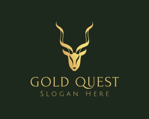 Gold Gazelle Antler logo design