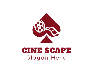 Red Spade Cinema Reel logo design