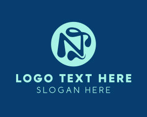 Lettering - Tadpole Letter N logo design