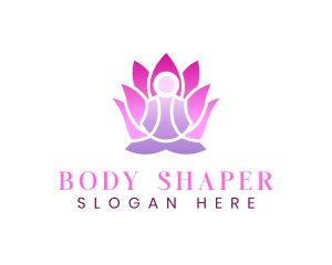 Yoga  Lotus Meditation logo design