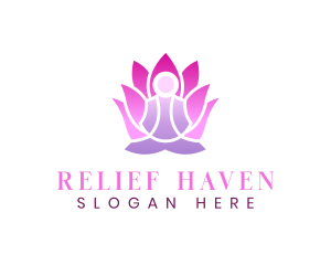 Yoga  Lotus Meditation logo design