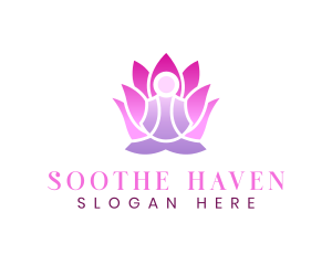 Yoga  Lotus Meditation logo design