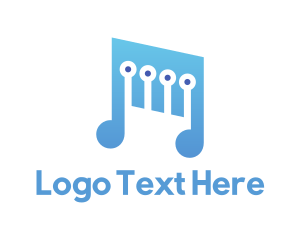 Melody - Digital Light Blue Music logo design