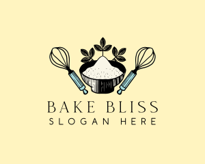 Whisk Flour Baking logo design