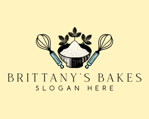 Whisk Flour Baking logo design