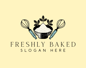 Whisk Flour Baking logo design