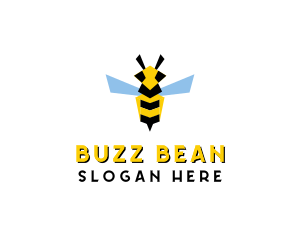 Flying Wasp Insect logo design