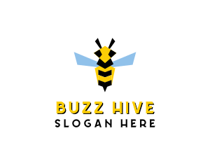 Flying Wasp Insect logo design