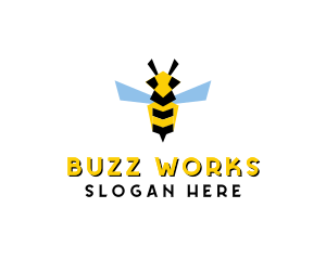 Flying Wasp Insect logo design