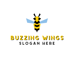 Flying Wasp Insect logo design