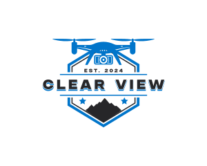 Quadcopter Drone Mountain logo design