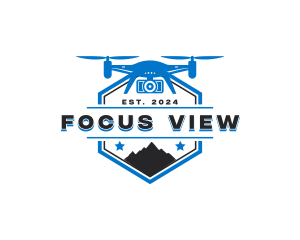 Quadcopter Drone Mountain logo design