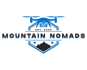 Quadcopter Drone Mountain logo design