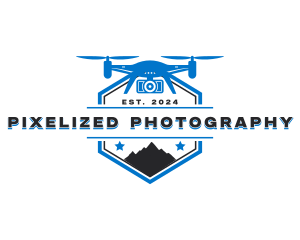 Quadcopter Drone Mountain logo design