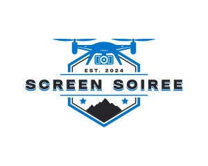 Quadcopter Drone Mountain logo design