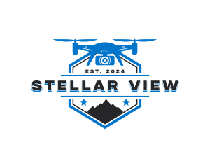 Quadcopter Drone Mountain logo design