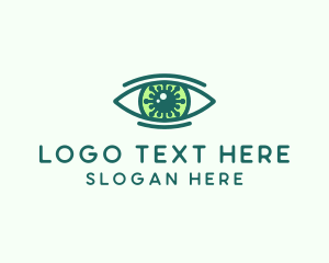 Viral - Green Virus Eye logo design