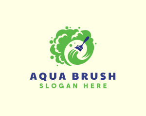 Paint Brush Wave Maintenance logo design