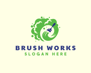 Paint Brush Wave Maintenance logo design