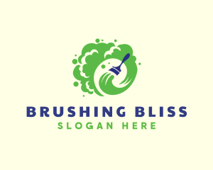 Paint Brush Wave Maintenance logo design