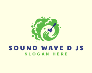 Paint Brush Wave Maintenance logo design