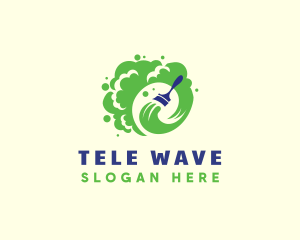 Paint Brush Wave Maintenance logo design