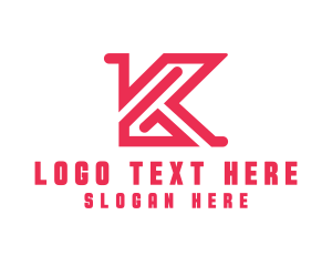 Modern Letter K Outline logo