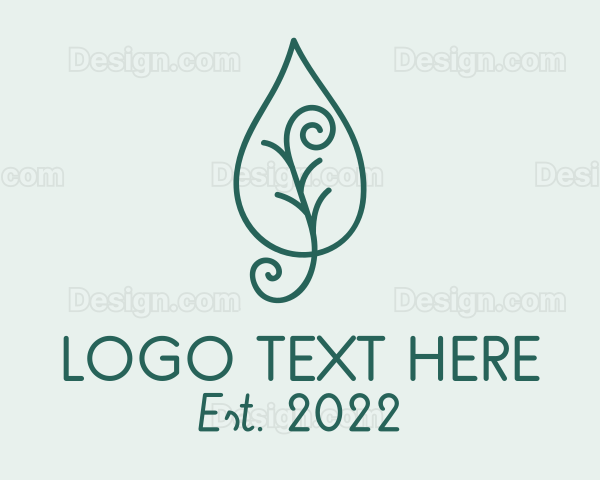 Organic Spiral Leaf Logo