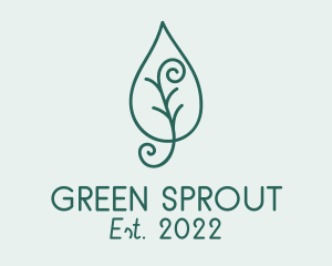 Organic Spiral Leaf logo design