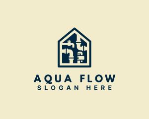 House Pipe Faucet Plumbing  logo