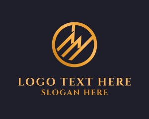 Luxury Modern Circle Letter M logo