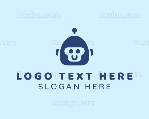 Cute Happy Robot Logo