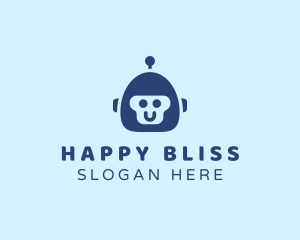 Cute Happy Robot  logo design