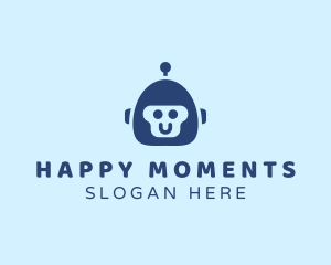 Cute Happy Robot  logo design