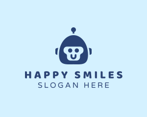 Cute Happy Robot  logo design