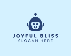 Cute Happy Robot  logo design