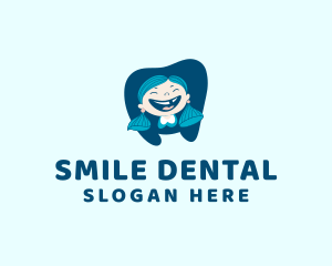 Tooth Smiling Girl logo design