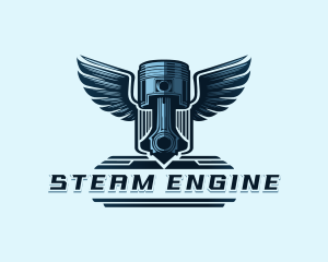 Piston Wing Engine logo design