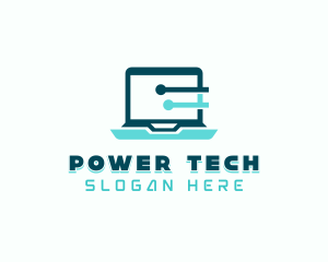 Cyber Laptop Technician Logo