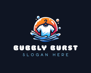 Shirt Bubble Washing logo design