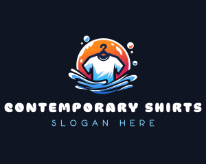 Shirt Bubble Washing logo design