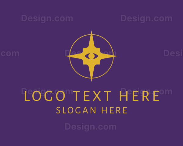 Boho Golden Star Eye Logo