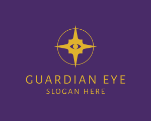 Boho Golden Star Eye logo design